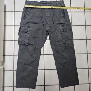 Abercrombie & Fitch Charcoal Cargo Pants Elastic Waist Size Large Short